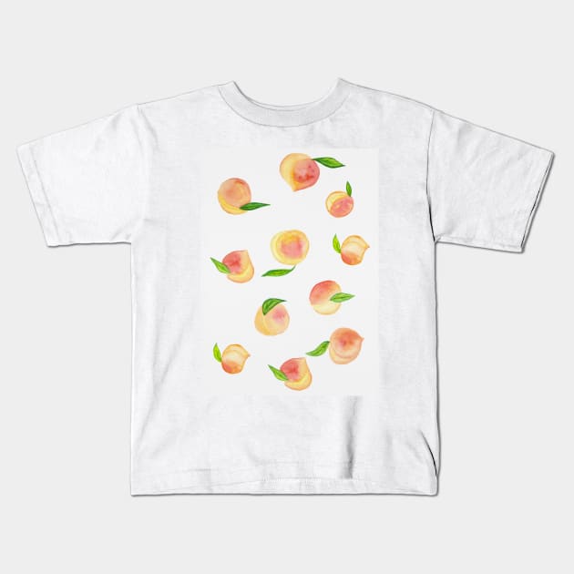 Fun Fall Peaches Kids T-Shirt by kuallidesigns